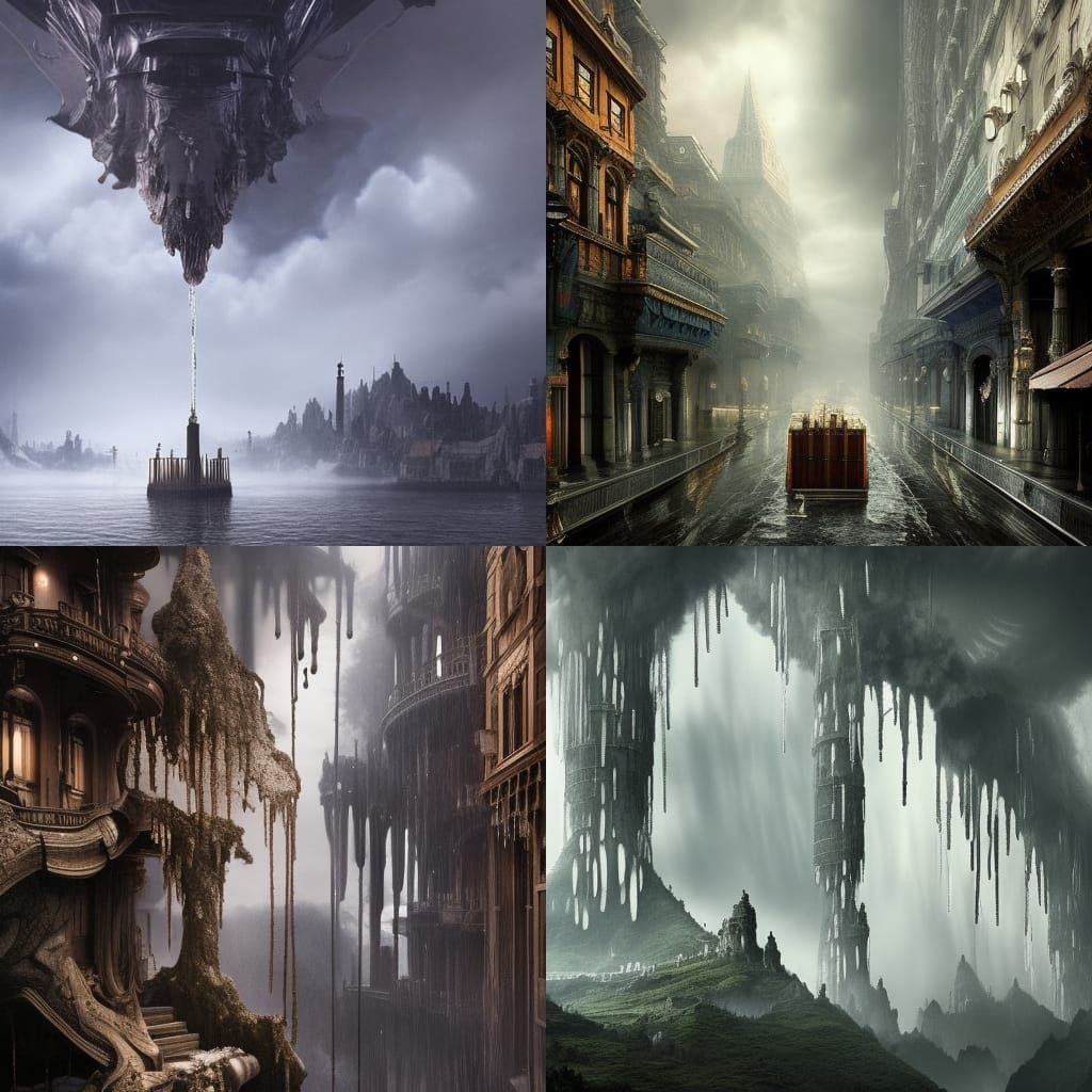 Dramatic Abstract Drip: Digital Matte Painting