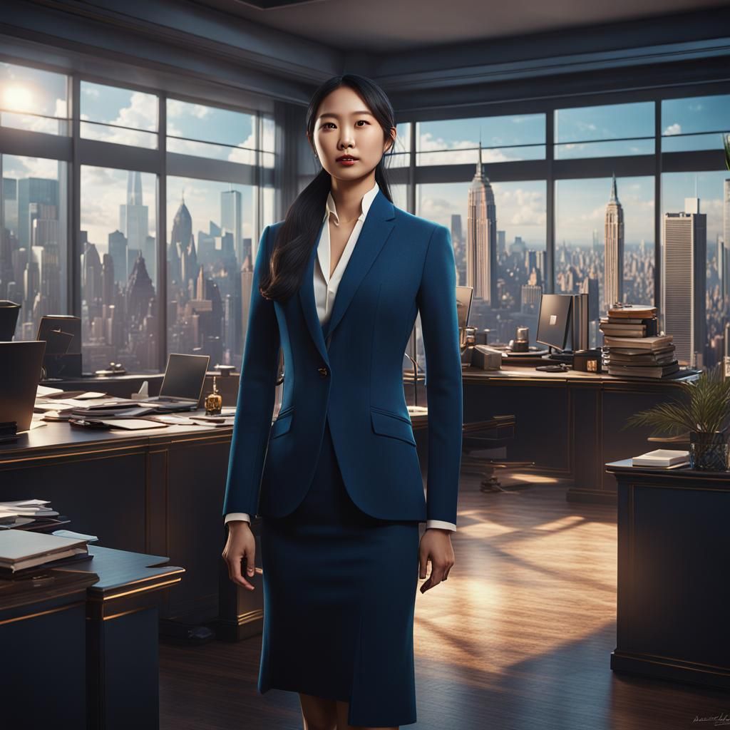 Imposing Asian Billionaire in New York Office