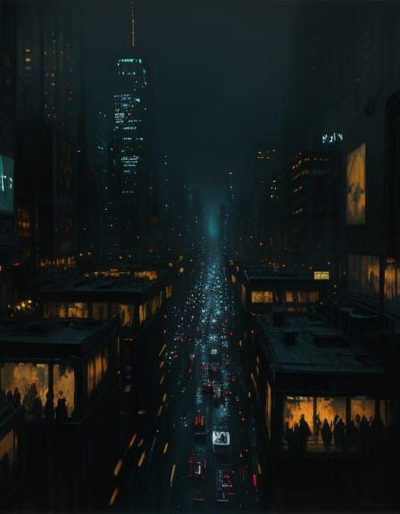 Urban Nightlife in a Bustling City