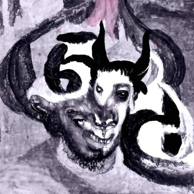 Portrait of a Demon with Goat Horns