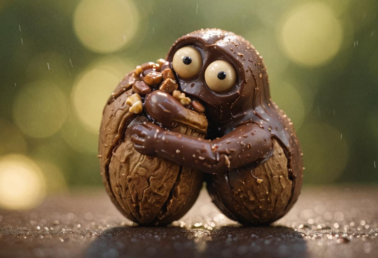 Nutty Love: Anthropomorphic Nuts in Chocolate Sauce