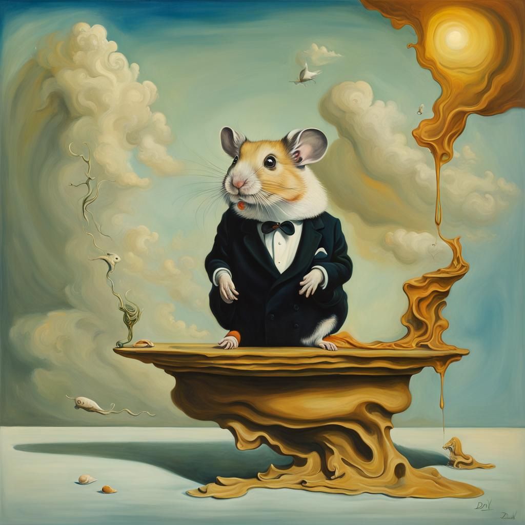 Surreal Hamster Inspired by Salvador Dali