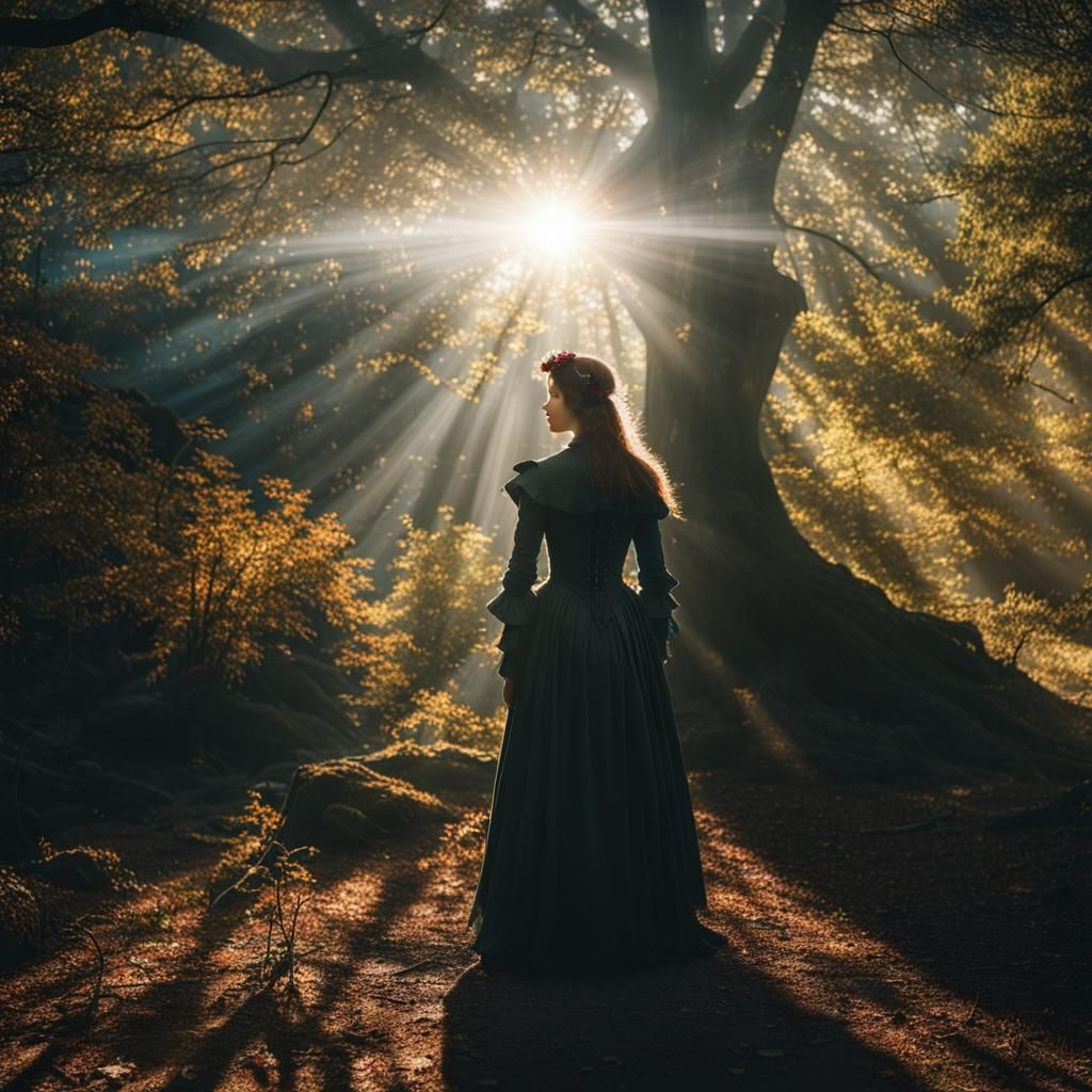 Sleepy Hollow Fairycore Horror in Pre-Raphaelite Style