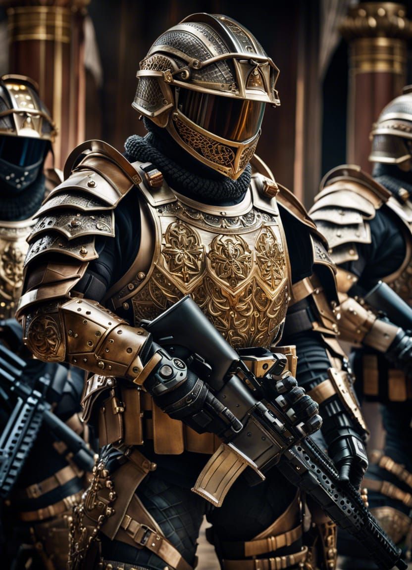 Hyperrealistic Paladin Knight in Glorious Battle