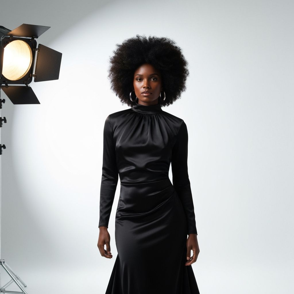 African Woman in Orange Skirt: Fashion Photography