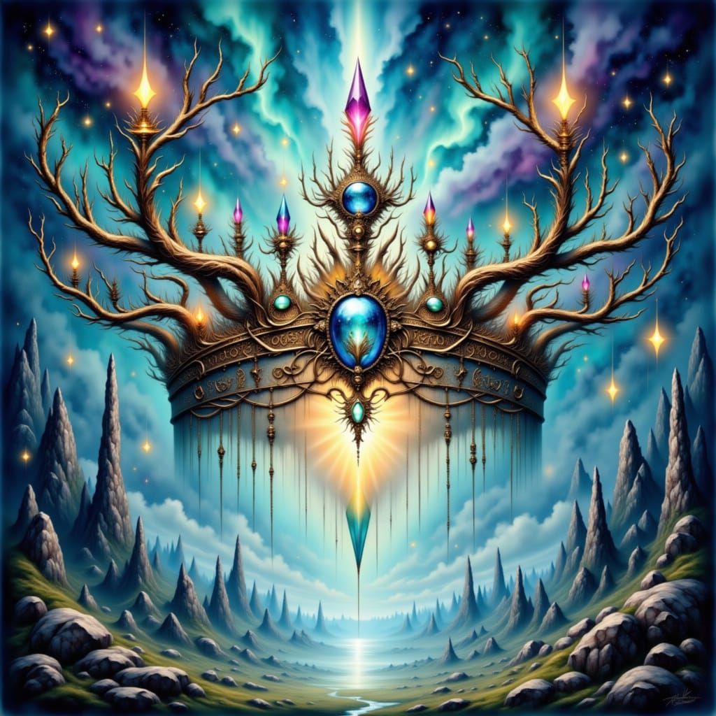 Ethereal Fantasy Crown in Whimsical Realism Style