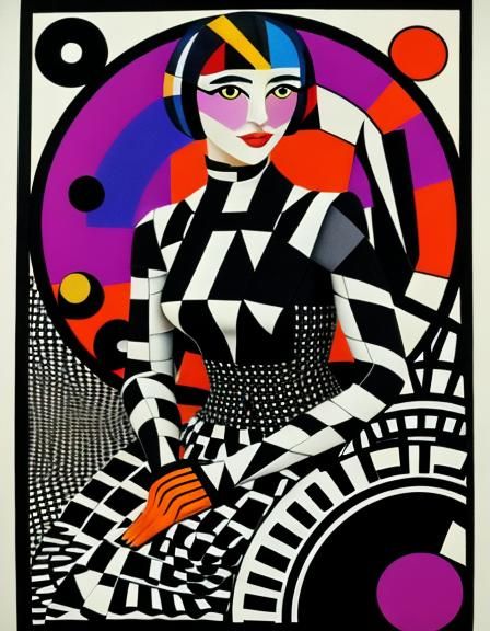Surreal Time Illusion with Flowing Hourglasses and Cubist Ti...
