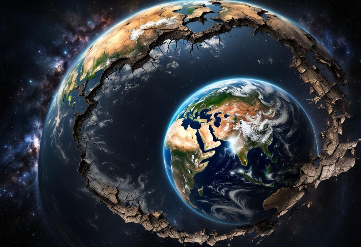 Cracked Earth in Space: Hyperrealistic NASA Image