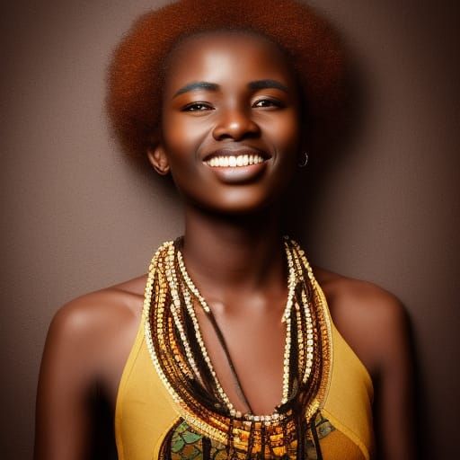 Beautiful African Model in Hyperrealistic Photo