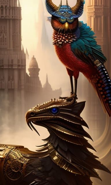 Steampunk Creatures Collage Illustration