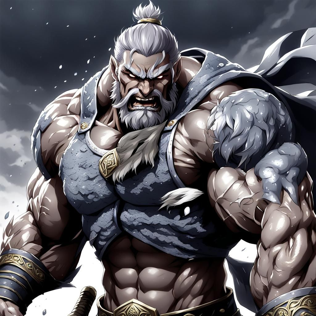 Crying Goliath in Anime Style, Fantasy Character