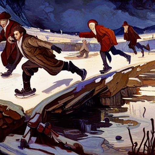 Vampire Lord's Winter Flight: A Fantasy Scene