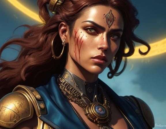 Chibi, Robotgirl. Composition arranged according to the gold...