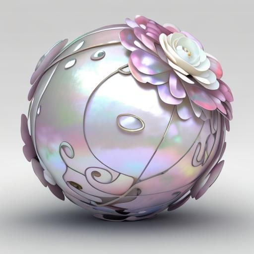 Lustrous 3D Mother-of-Pearl Floral Arrangement