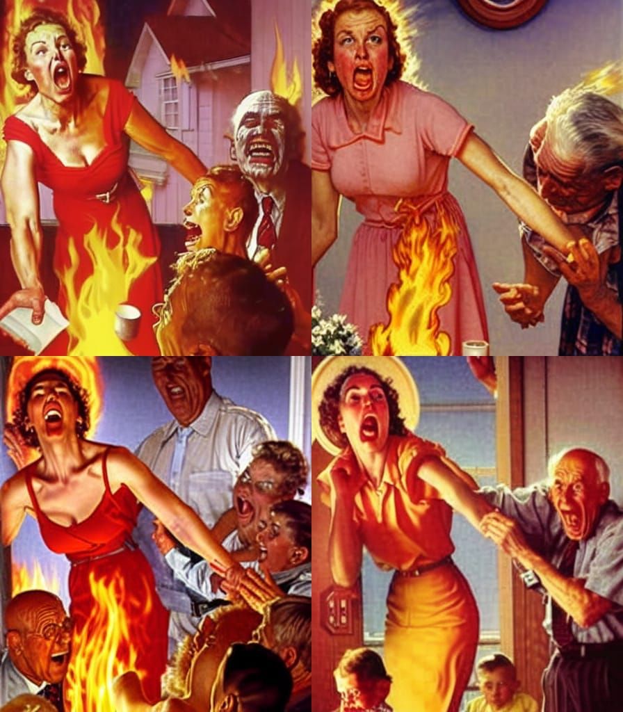 Housewife's Shocking Descent into Hell, Rockwell Style