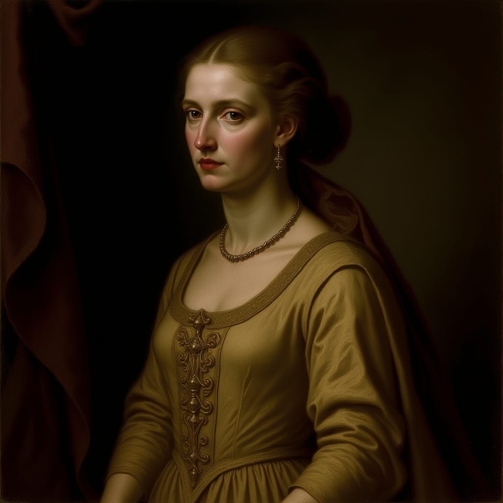Baroque Woman in Dramatic Lighting