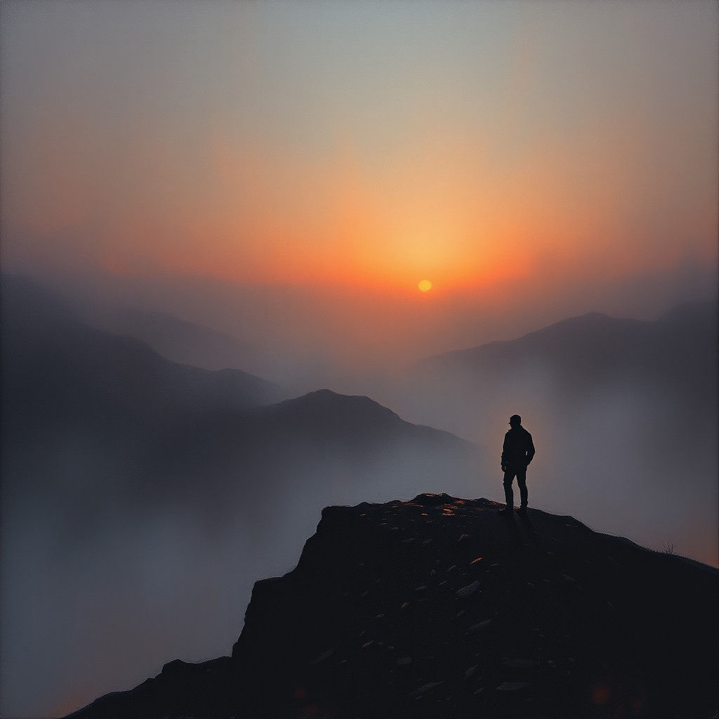 Dreamlike Twilight Landscape: Haunting Melancholy