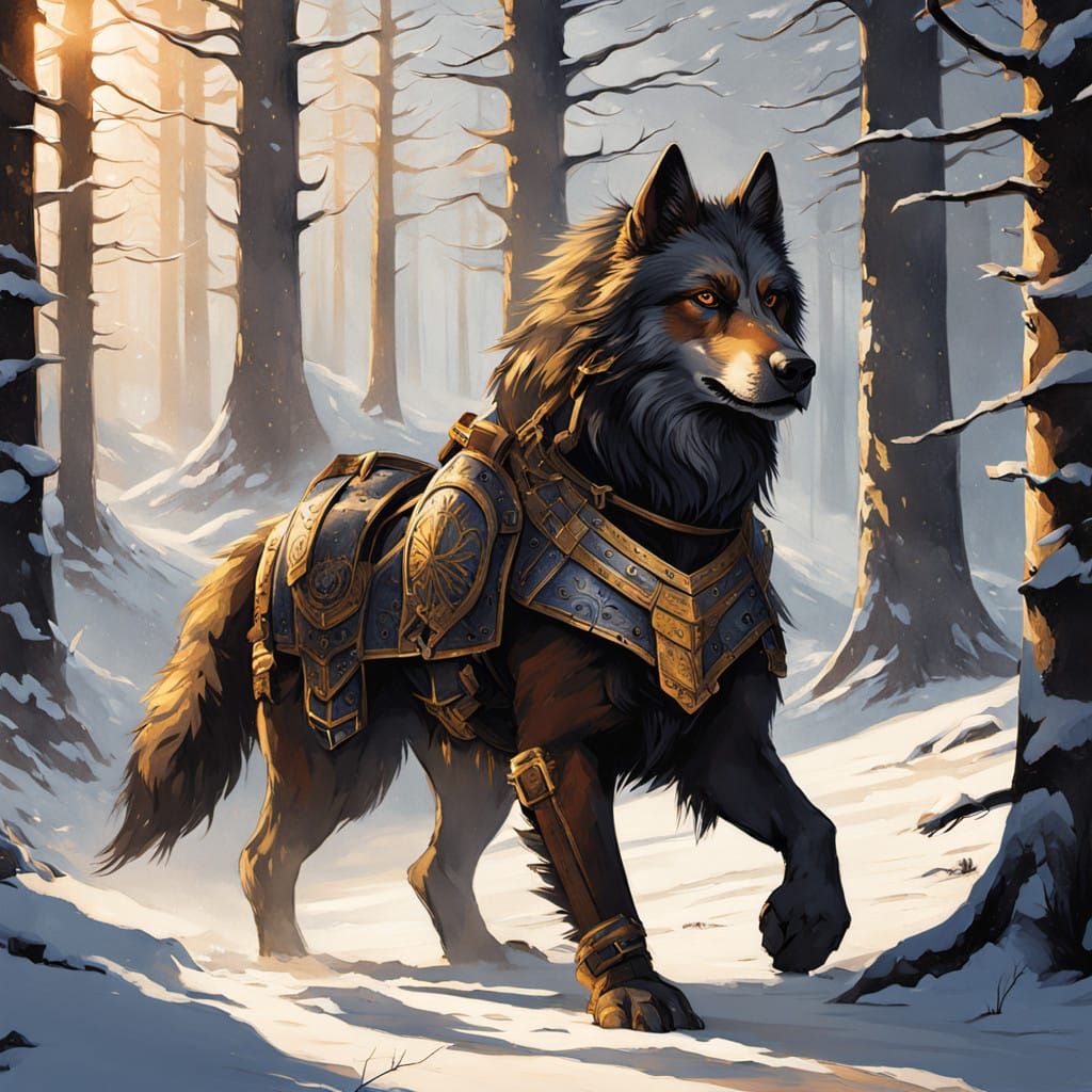 Battle-Worn Warrior Tracks Through Winter Wonderland