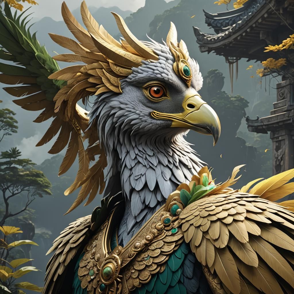 Detailed 3D Anime Portrait of Jatayu