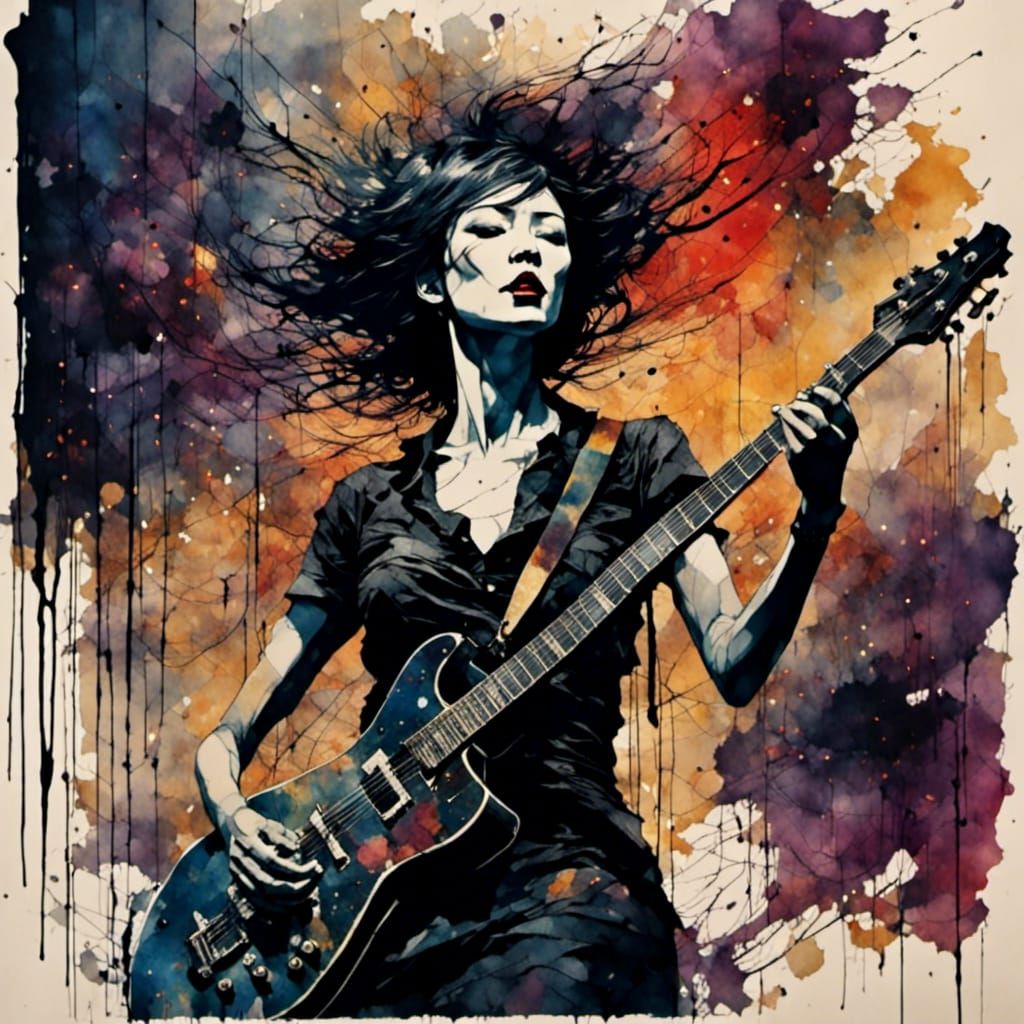 Grunge Rock Concert: Singer in Moody Lighting