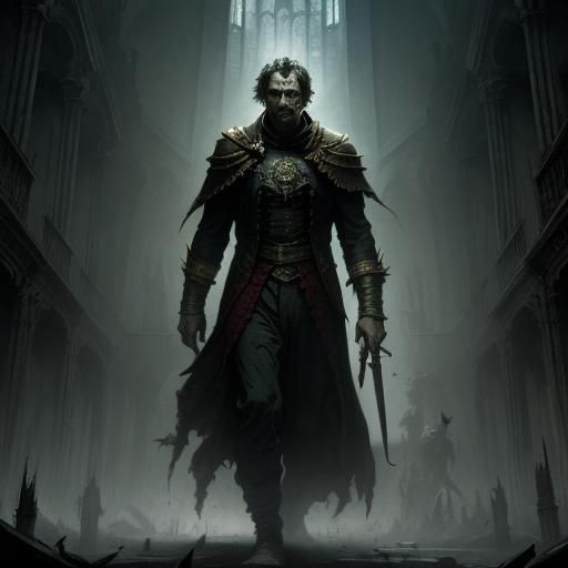 Terrifying Horror Scene in Doré Style