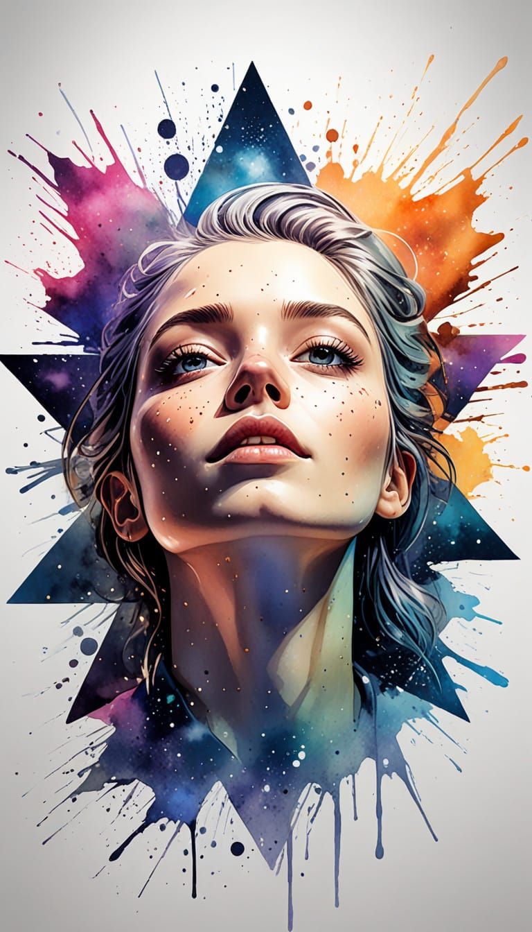 Mesmerizing Star Revelation in Watercolor Style