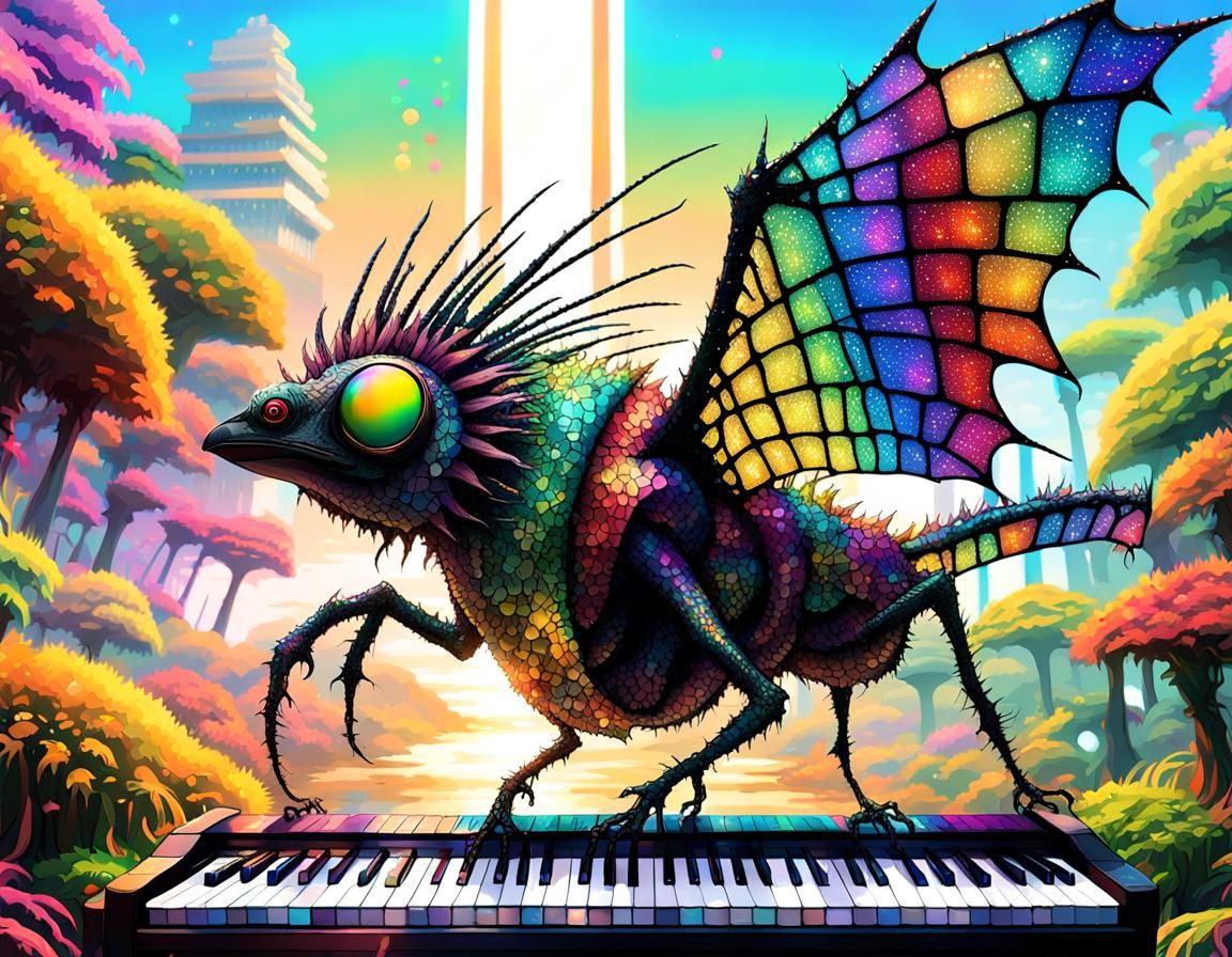 Pterodactyl Housefly with Rainbow Monster in Hyperrealistic ...