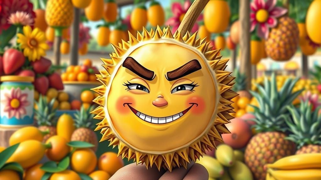 Vibrant Durian Fruit in Tropical Wonderland