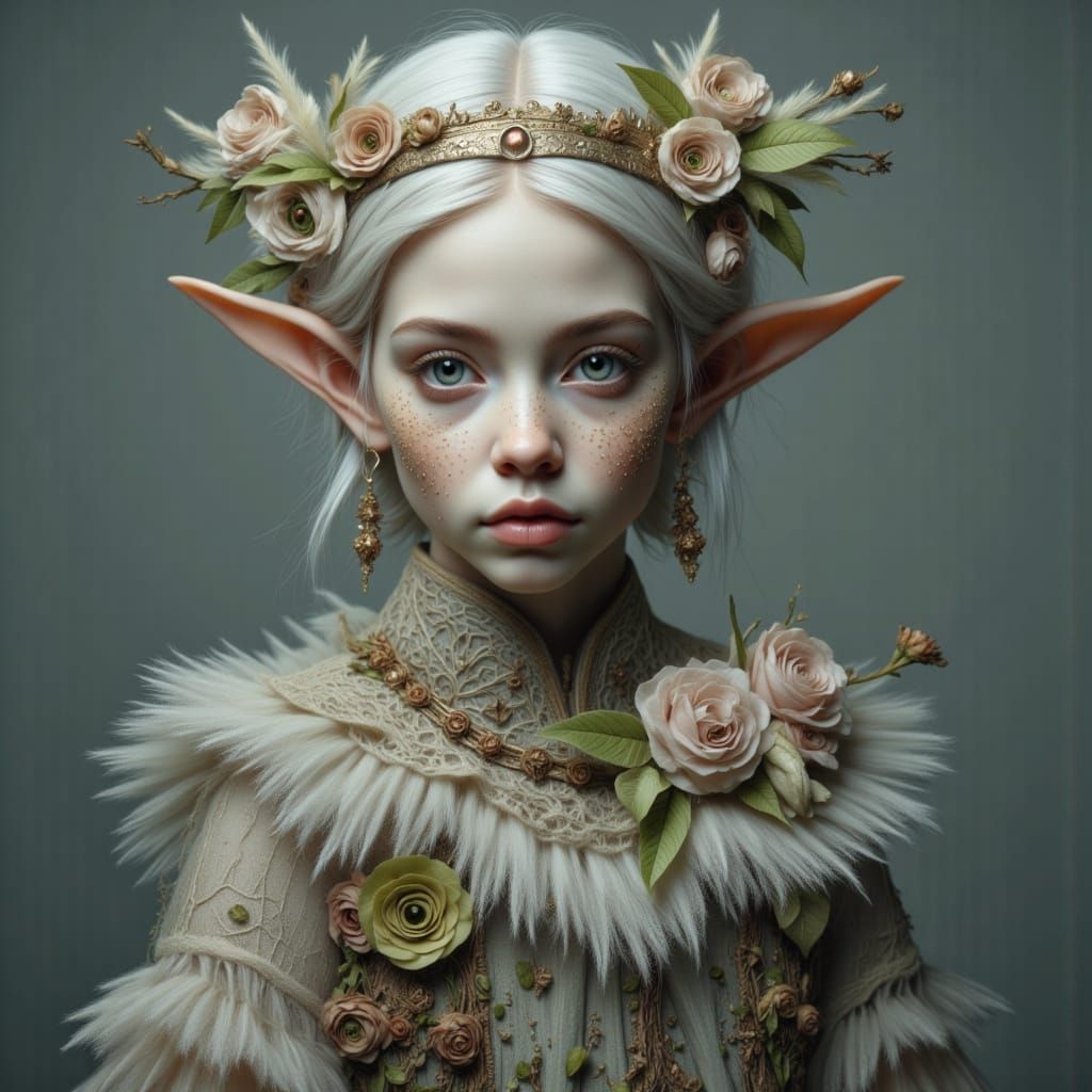 Elven Goddess in Iridescent Gown