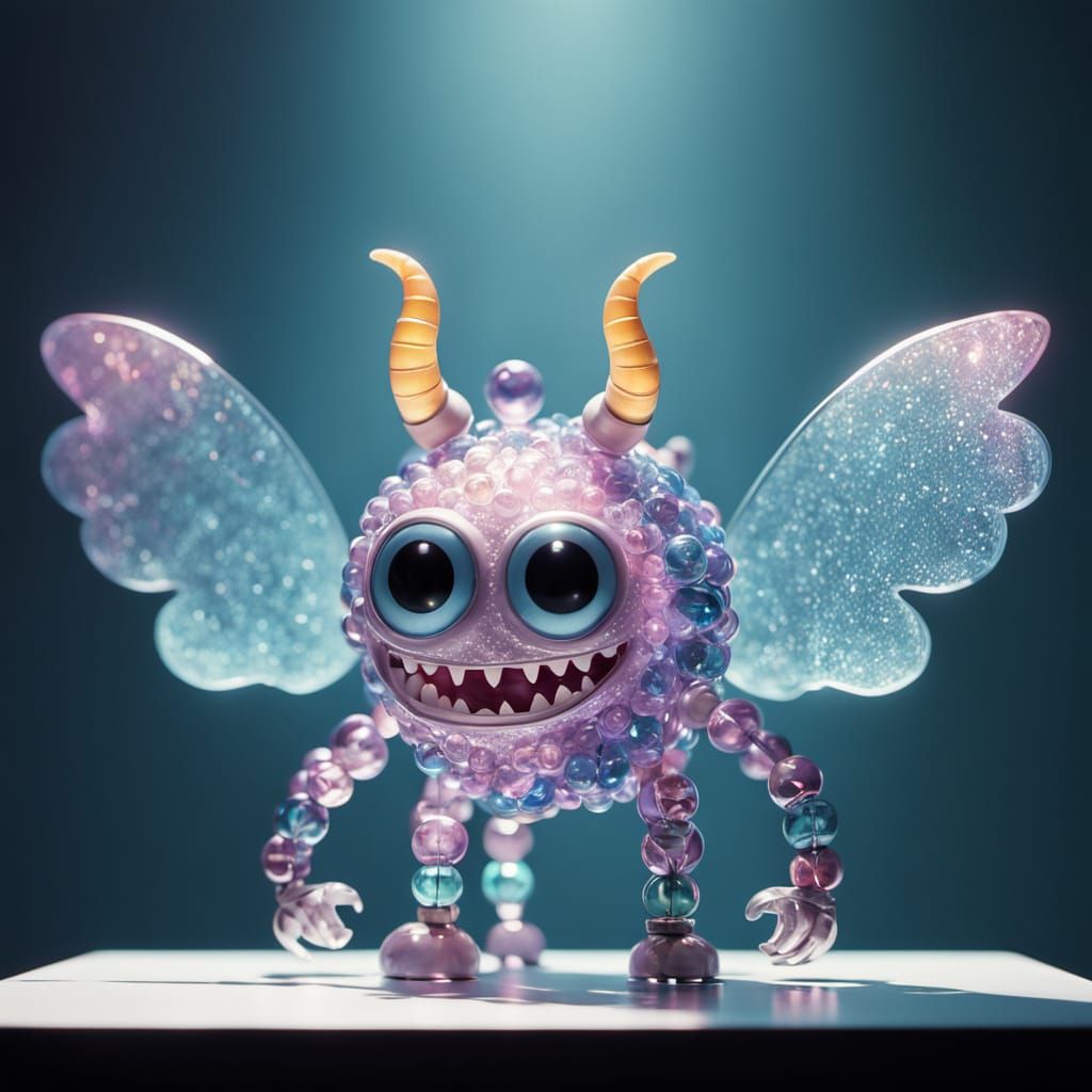 Pastel Bead Monster in Macro Studio Photography