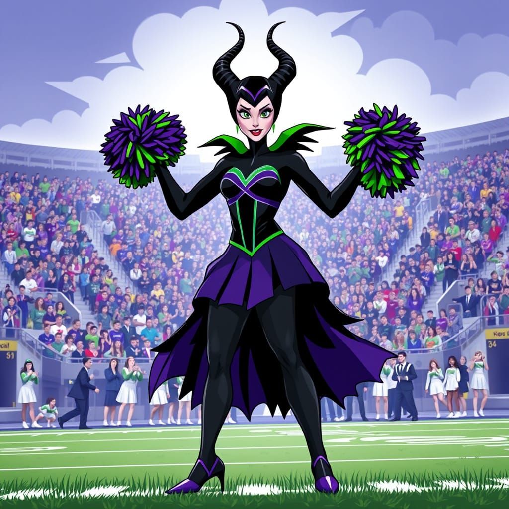 Dark Magic Cheerleader: Maleficent Leads the Squad