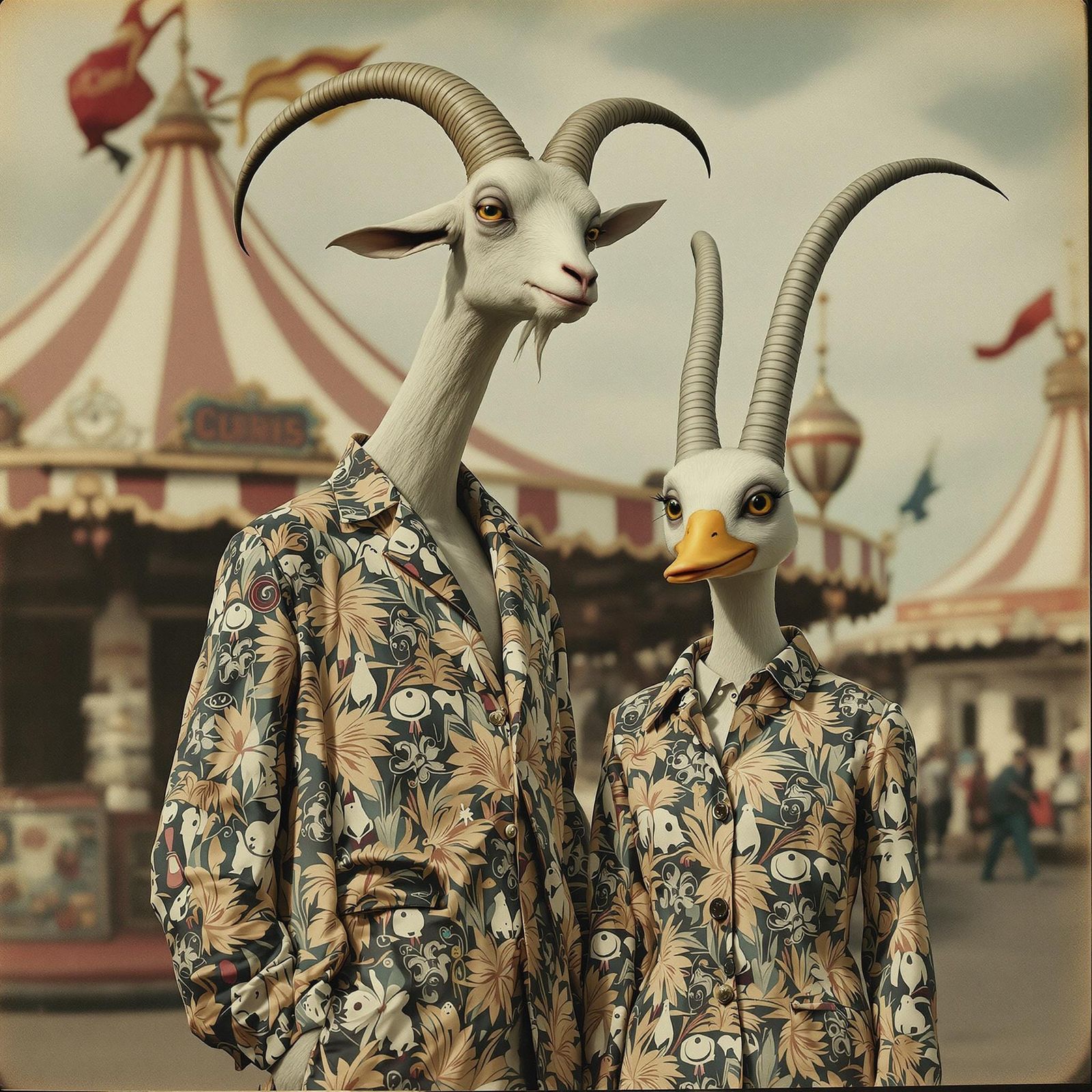 Psychedelic Goat and Duck Carnival Photo