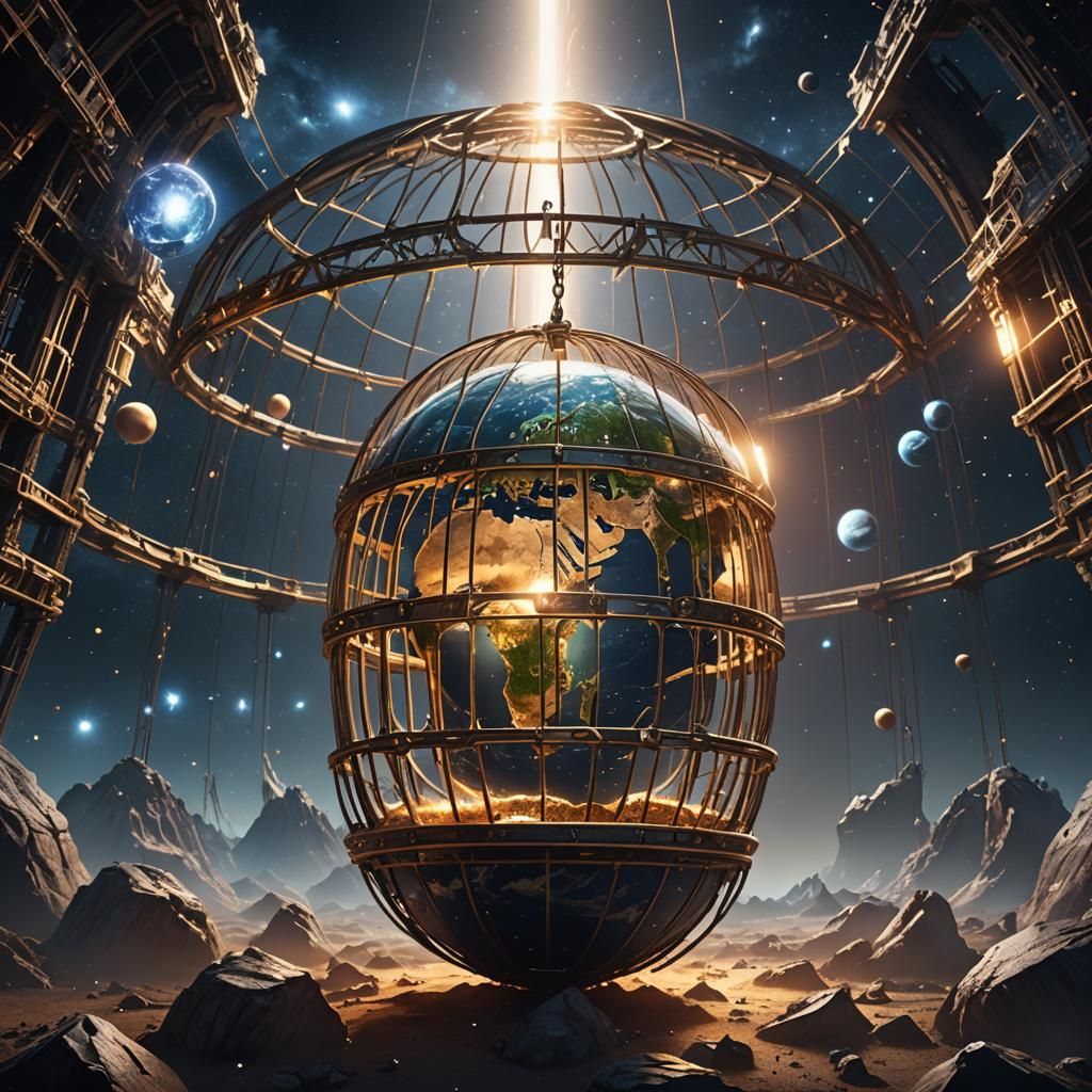 Earth Enclosed in a Cage of Light