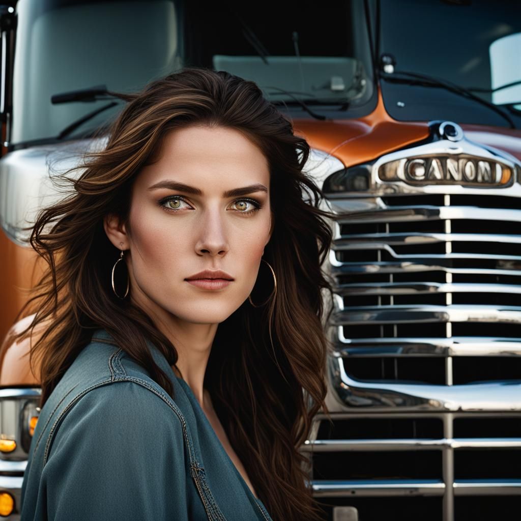 Stunning Trucker: Professional Color Portrait with Bokeh