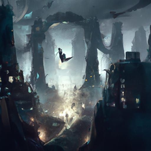 Fallen Angel City Dark Fantasy Concept Art