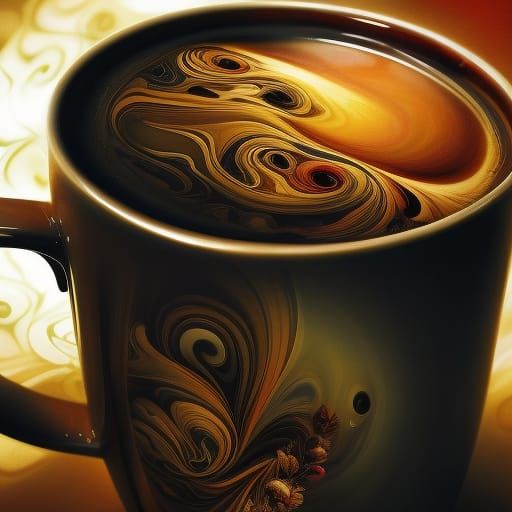 Floral Coffee Pop Art in Photorealistic Style