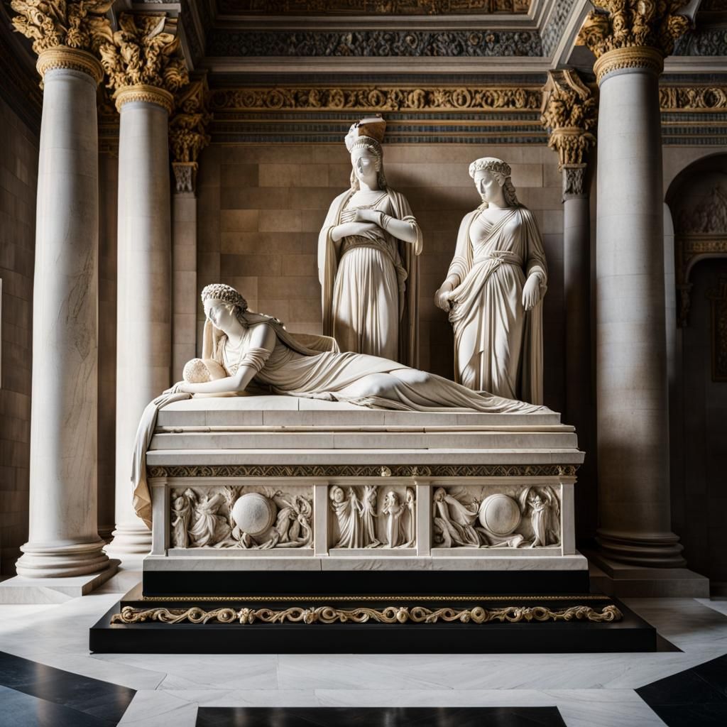 Marble Mausoleum: Blindfolded Lady with Sword