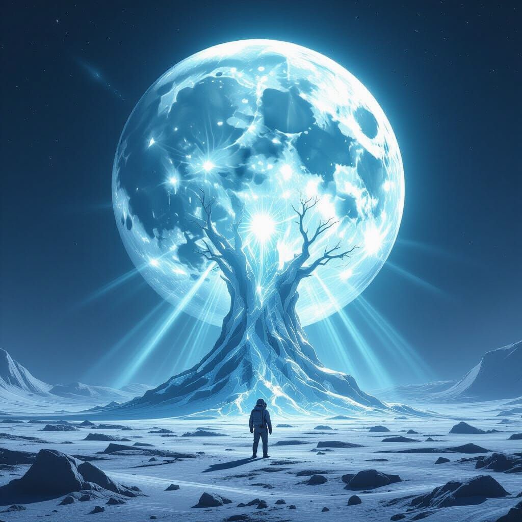 Astronaut Discovers Giant Crystal Tree on Moon