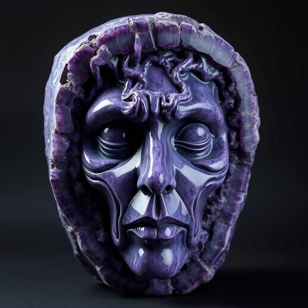 Face made out of Amethyst Stone