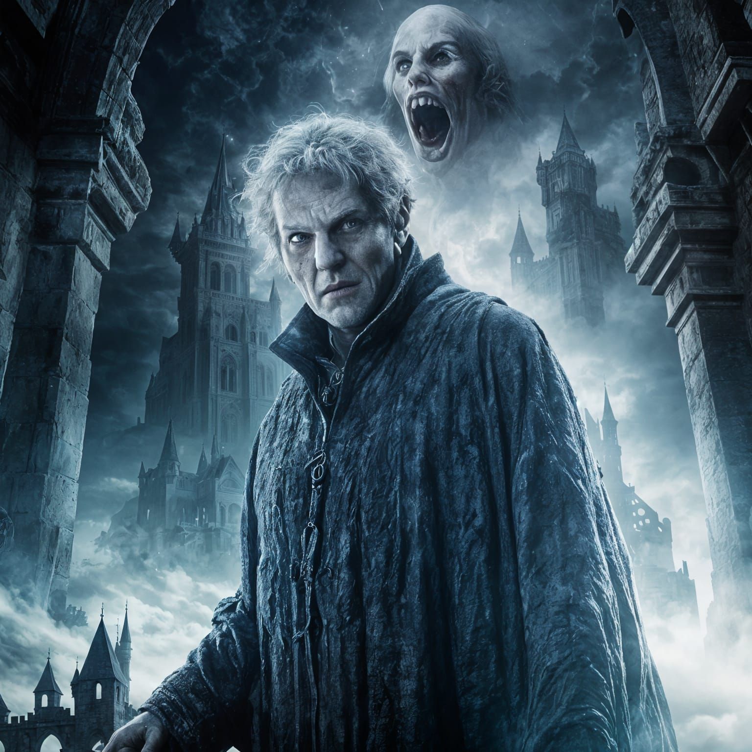 Ghostly Entity Manifests in Ruins of a Haunting Castle