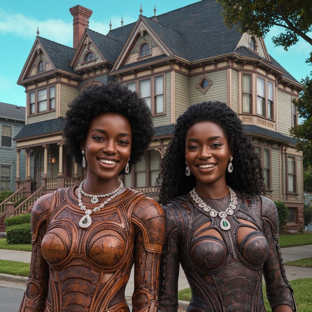 Futuristic Black Women in Victorian San Diego: Hyperrealisti...