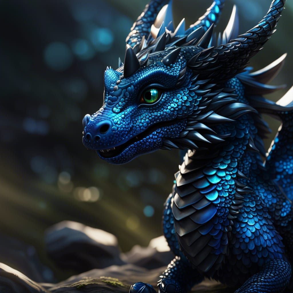Iridescent Dragon Cub: Stunning Digital Art