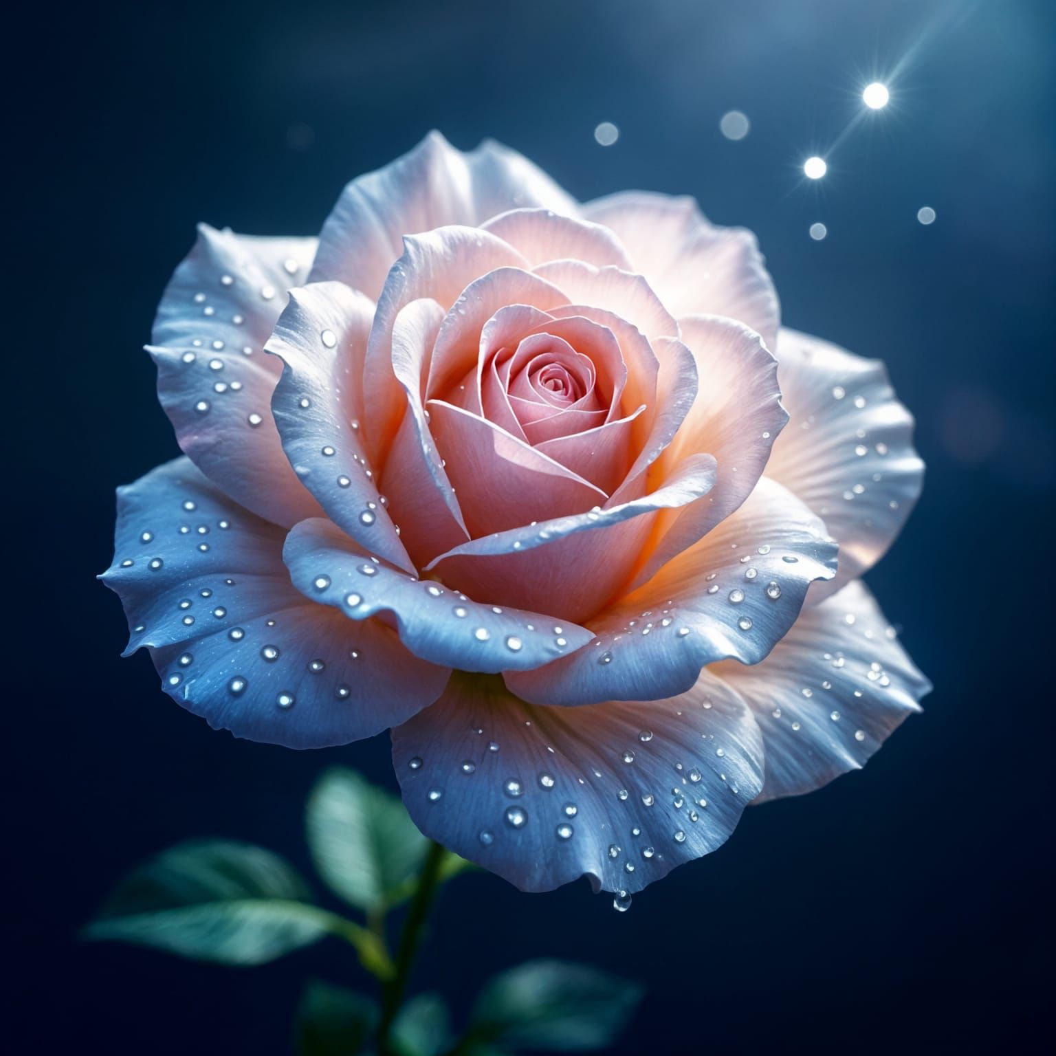 Ethereal Spider Silk Rose in Cosmic Indigo Void