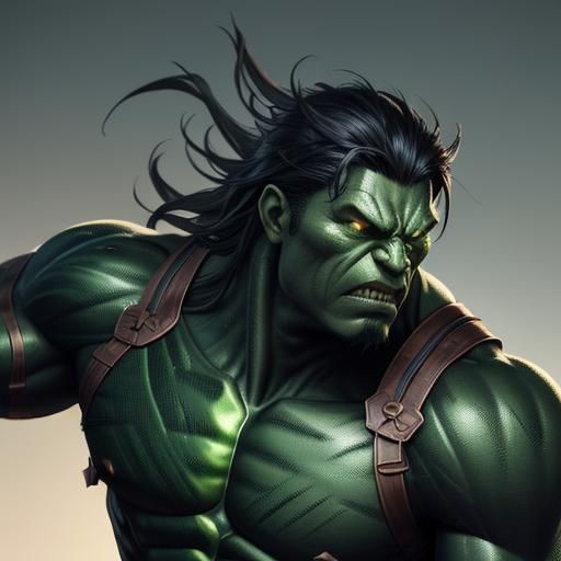 Iron Hulk: Metallic Anime Concept Art