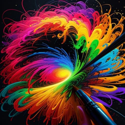 Vibrant Digital Art of a Creator at Work