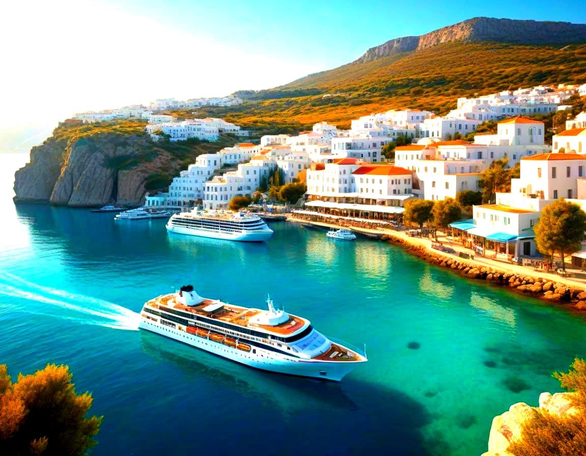 Picturesque Greece Harbor View from Cruise Ship