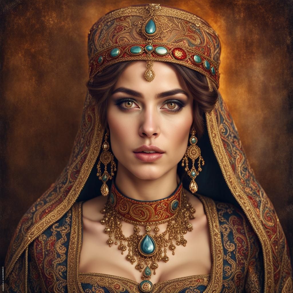 Ornate Byzantine Portrait of a Woman