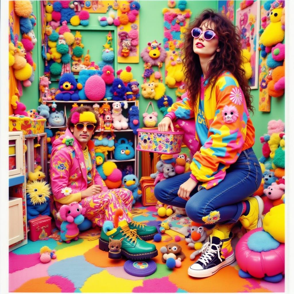 1980s Style Chunky Boots and Matching Bag