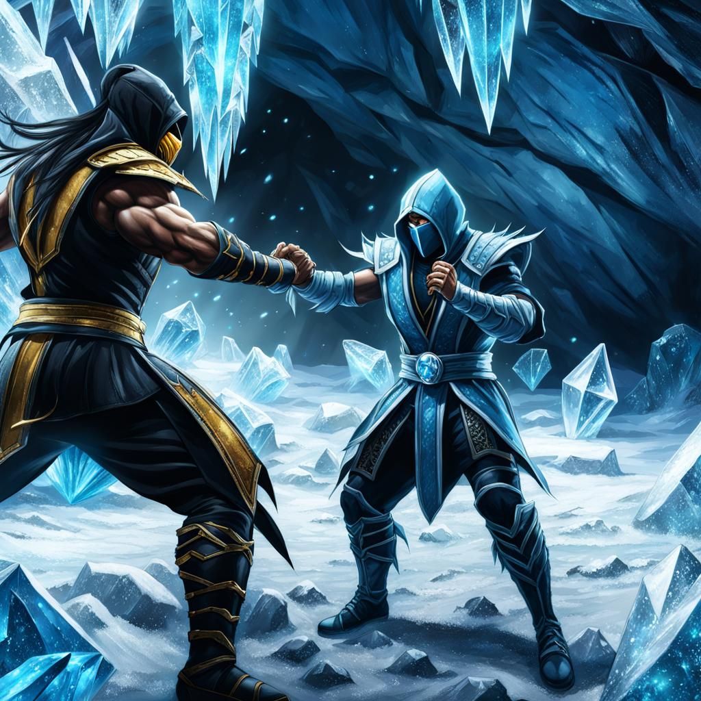 Mortal Kombat: Frost and Scorpion in Crystal Cave