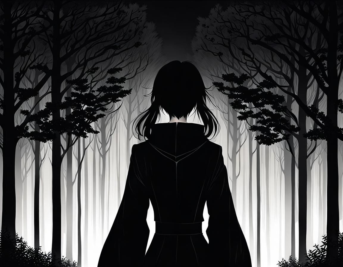 Girl Lost in Forest, Manga Illustration
